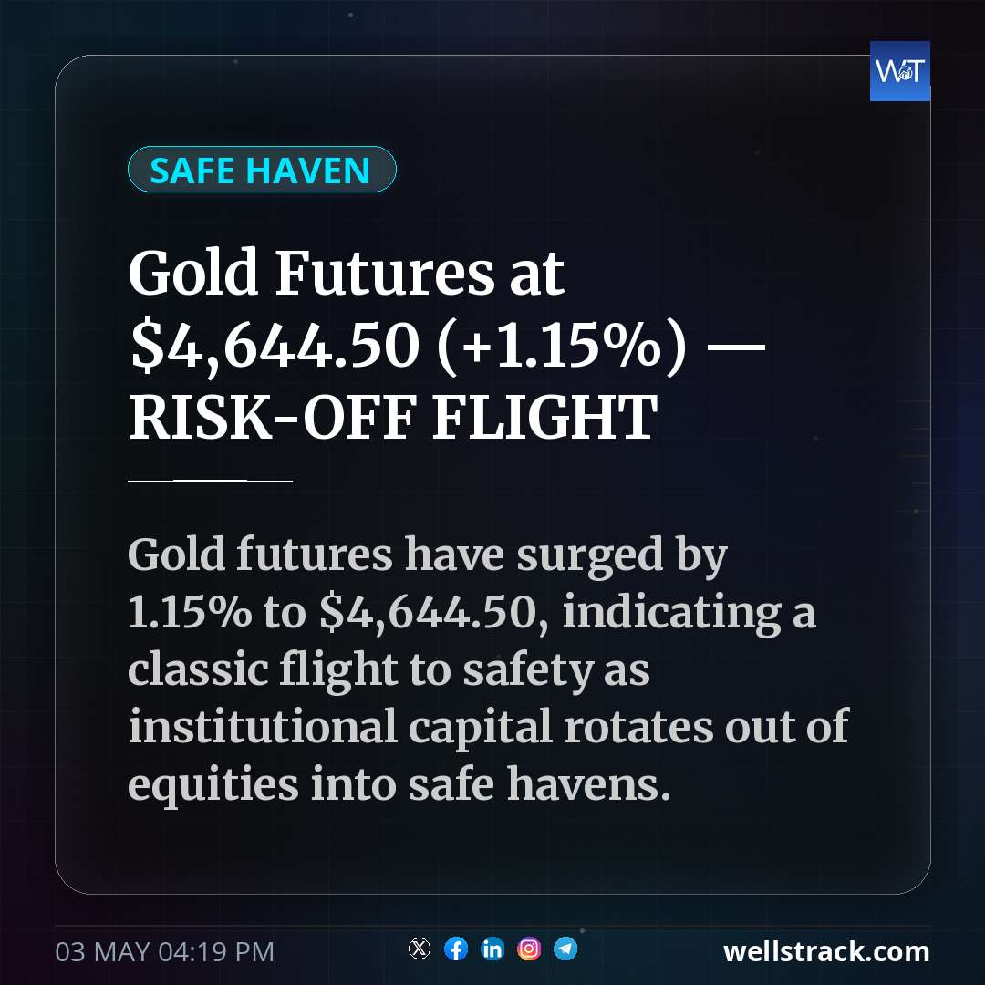 Gold Futures at $4,644.50 (+1.15%) — RISK-OFF FLIGHT