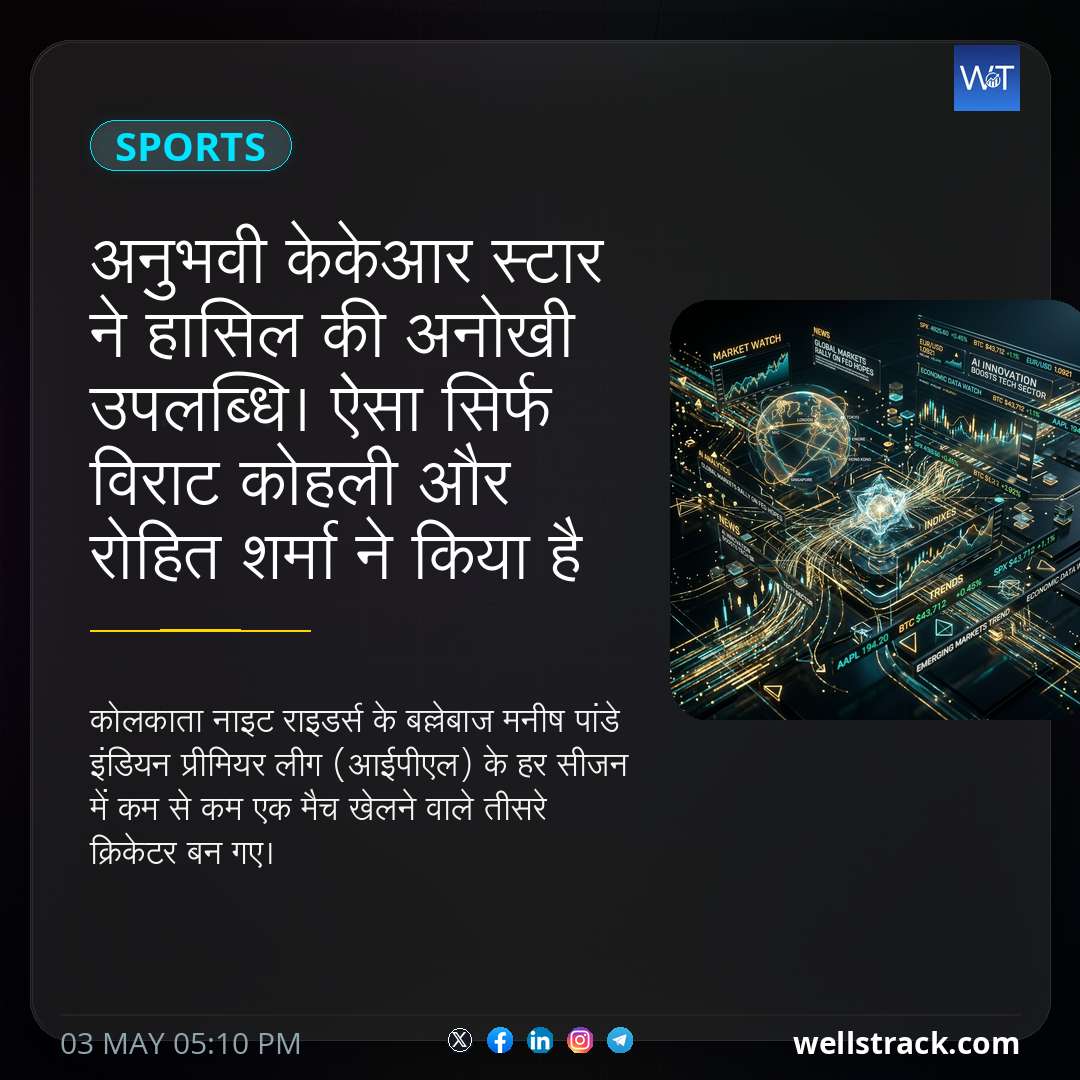 अनुभवी केकेआर स्टार ने हासिल की अनोखी उपलब्धि। ऐसा सिर्फ विराट कोहली और रोहित शर्मा ने किया है