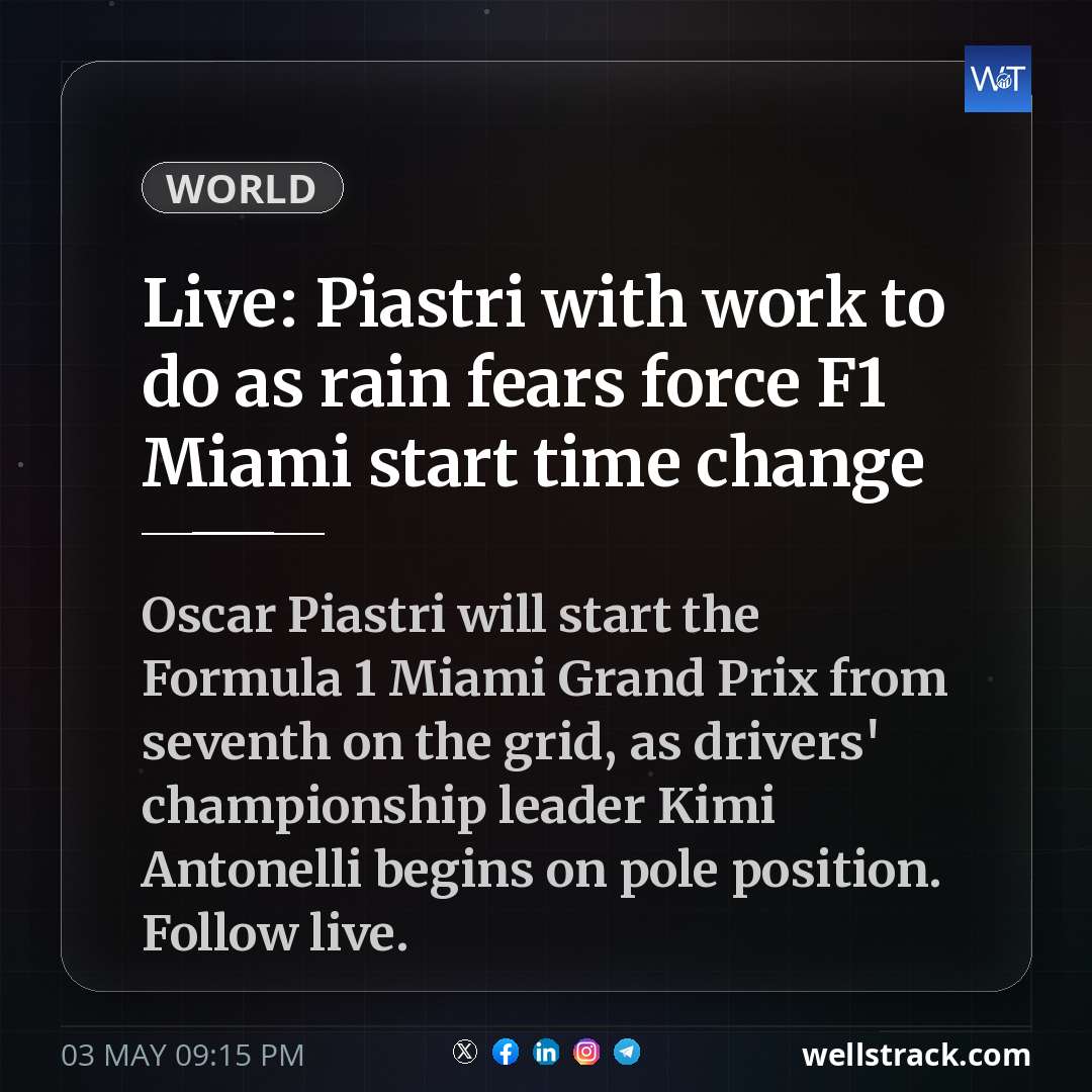 Live: Piastri with work to do as rain fears force F1 Miami start time change
