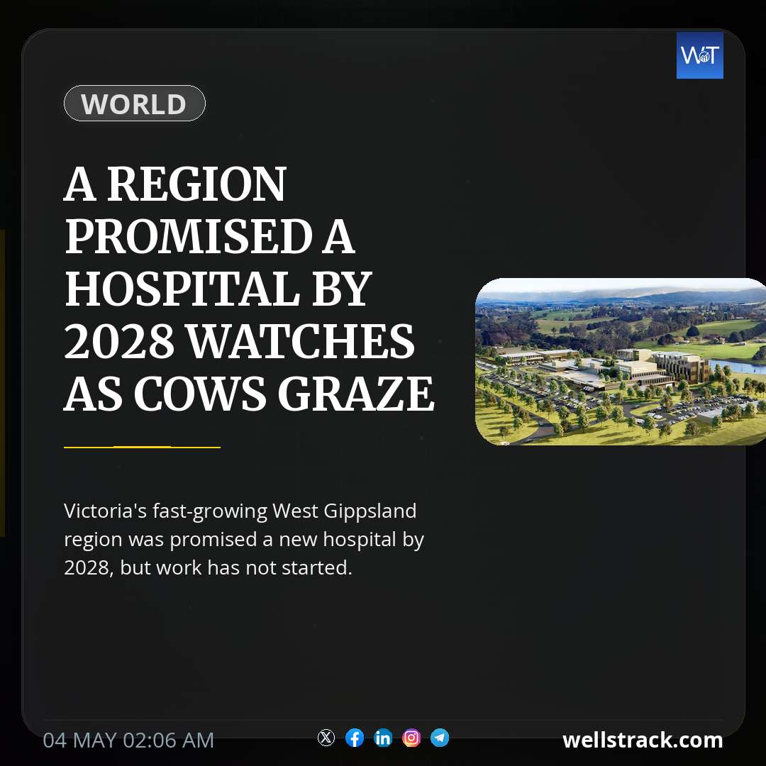 A region promised a hospital by 2028 watches as cows graze on the site
