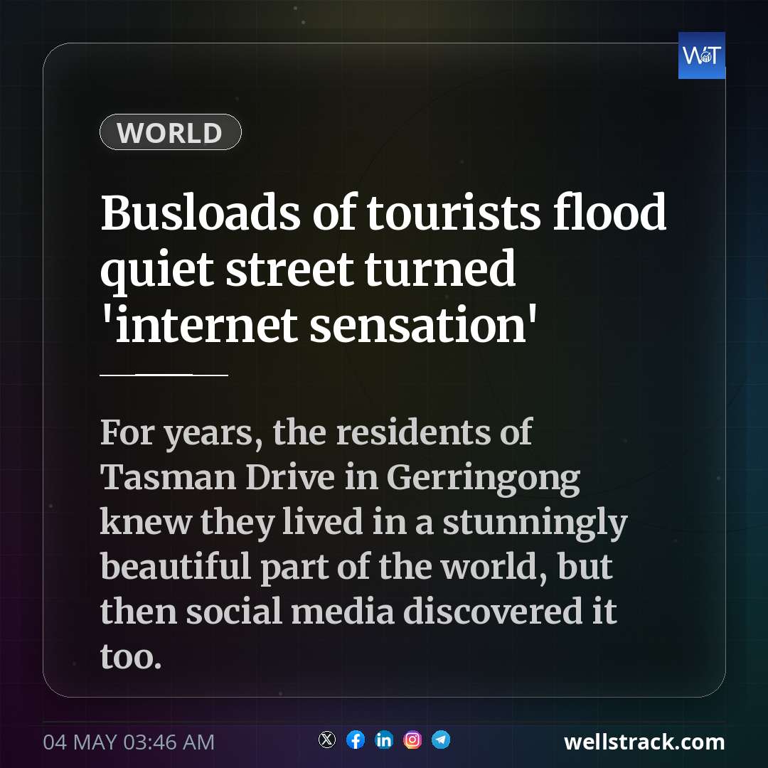 Busloads of tourists flood quiet street turned 'internet sensation'