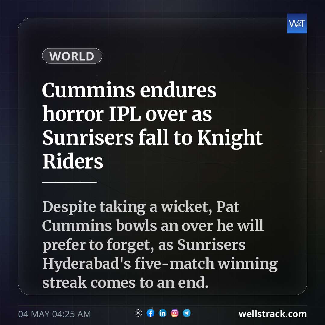 Cummins endures horror IPL over as Sunrisers fall to Knight Riders