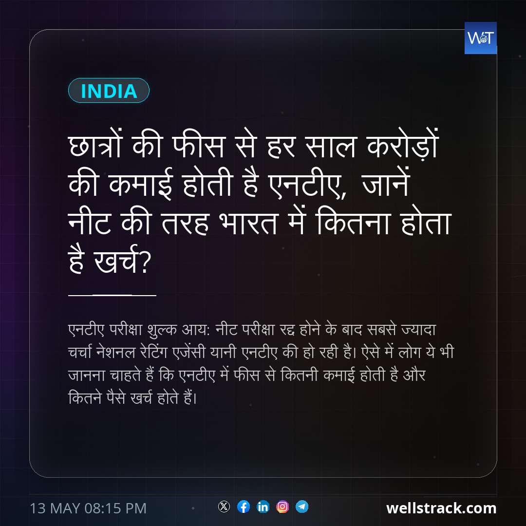 छात्रों की फीस से हर साल करोड़ों की कमाई होती है एनटीए, जानें नीट की तरह भारत में कितना होता है खर्च? — WellsTrack