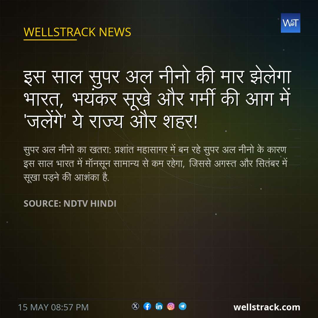 इस साल सुपर अल नीनो की मार झेलेगा भारत, भयंकर सूखे और गर्मी की आग में 'जलेंगे' ये राज्य और शहर! — WellsTrack