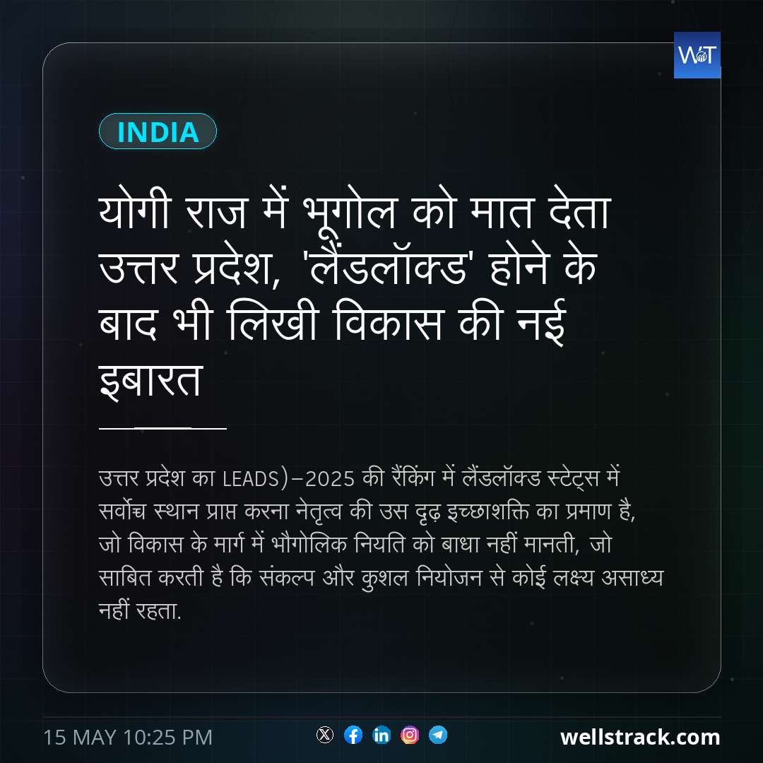 योगी राज में भूगोल को मात देता उत्तर प्रदेश, 'लैंडलॉक्ड' होने के बाद भी लिखी विकास की नई इबारत — WellsTrack