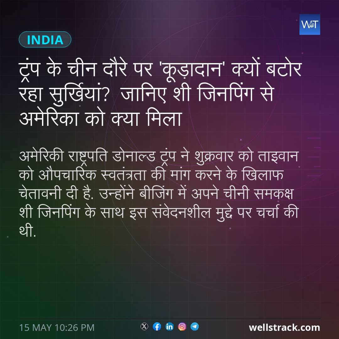 ट्रंप के चीन दौरे पर 'कूड़ादान' क्यों बटोर रहा सुर्खियां? जानिए शी जिनपिंग से अमेरिका को क्या मिला — WellsTrack