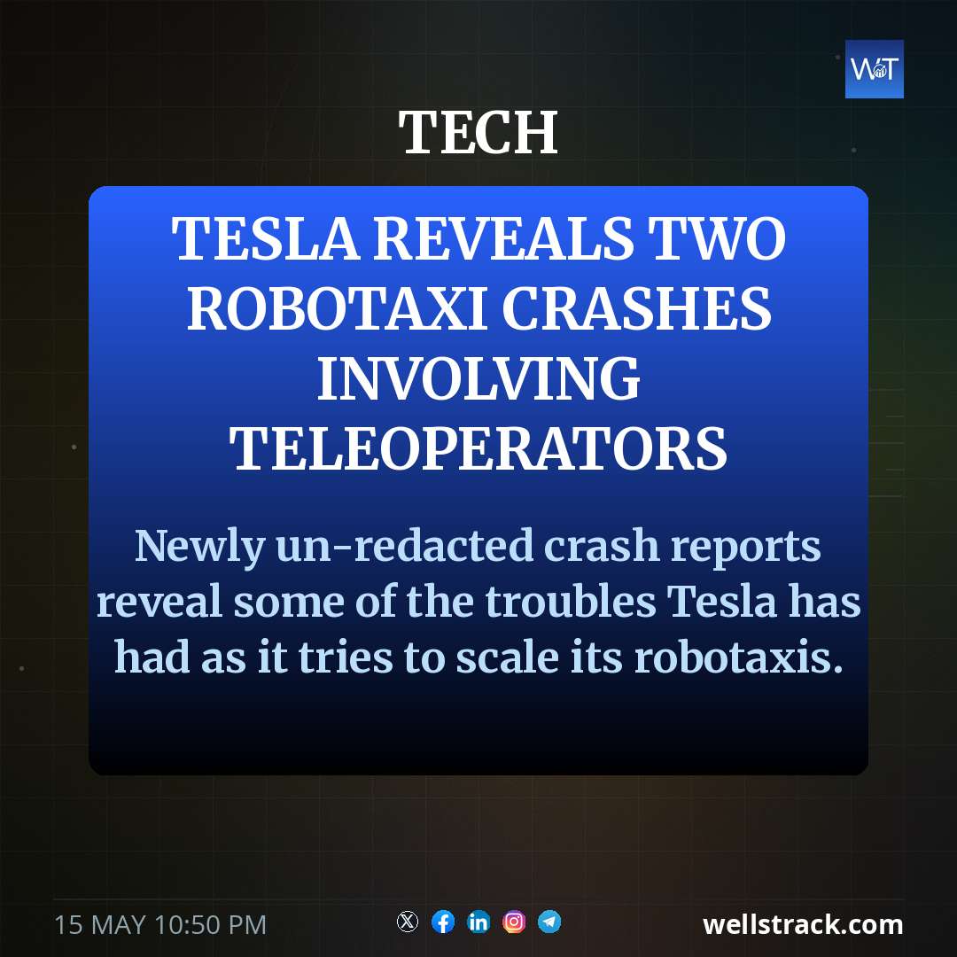 Tesla reveals two Robotaxi crashes involving teleoperators — WellsTrack