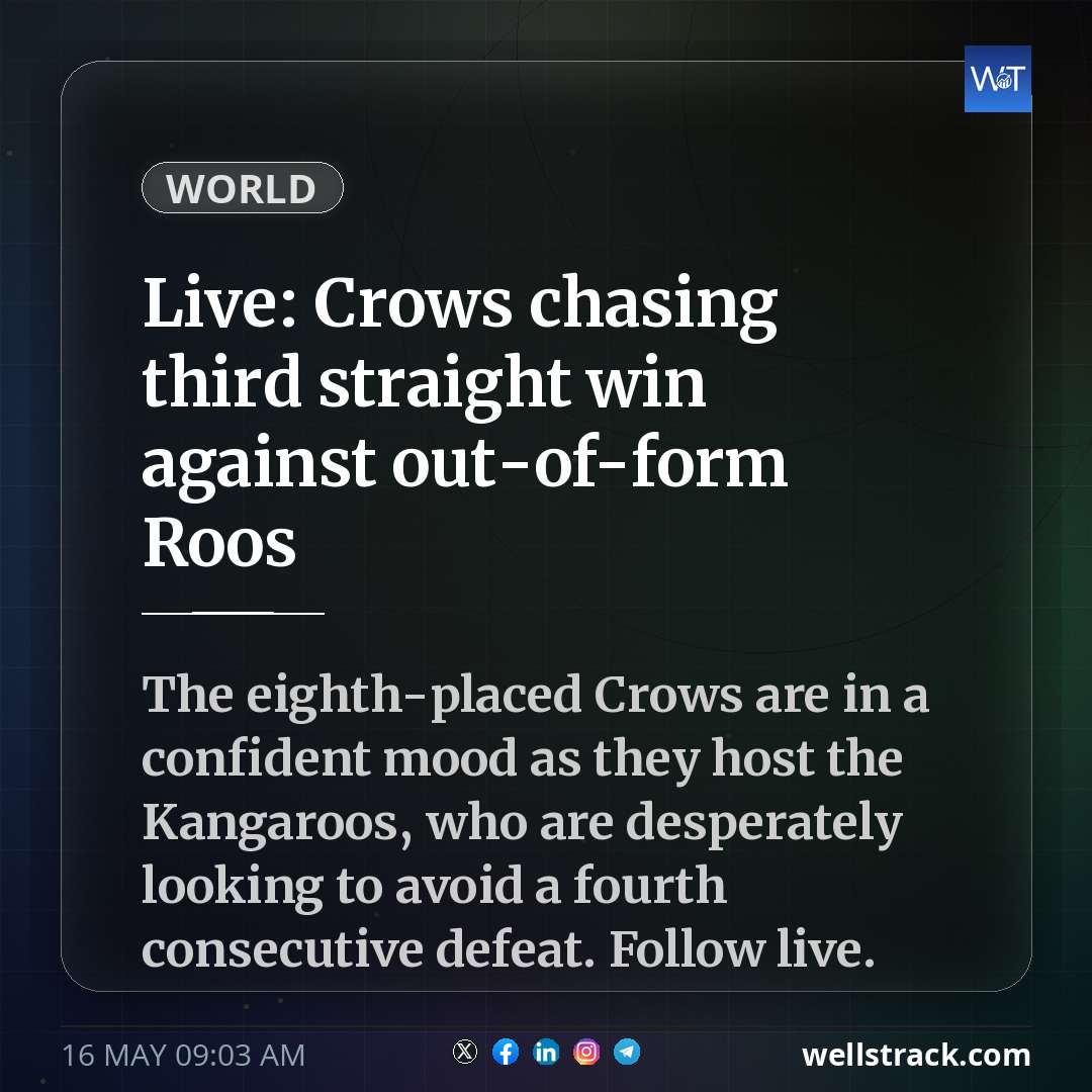 Live: Crows chasing third straight win against out-of-form Roos — WellsTrack