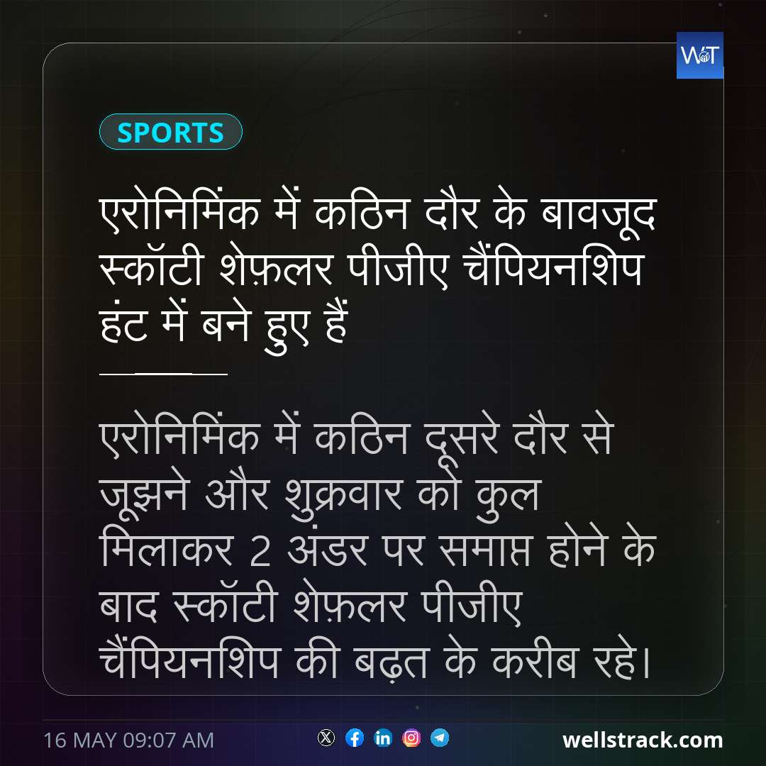 एरोनिमिंक में कठिन दौर के बावजूद स्कॉटी शेफ़लर पीजीए चैंपियनशिप हंट में बने हुए हैं — WellsTrack