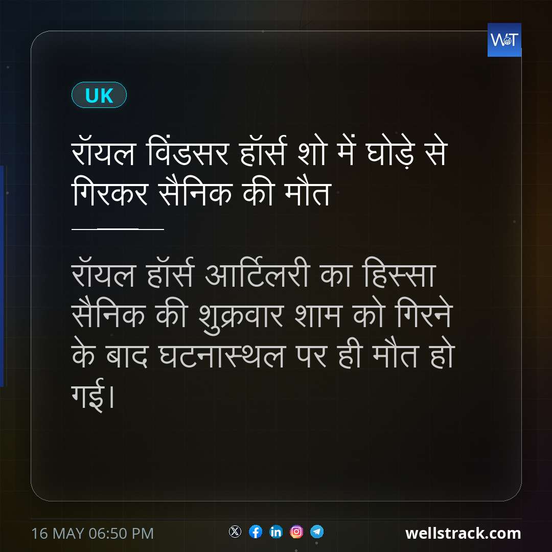 रॉयल विंडसर हॉर्स शो में घोड़े से गिरकर सैनिक की मौत — WellsTrack