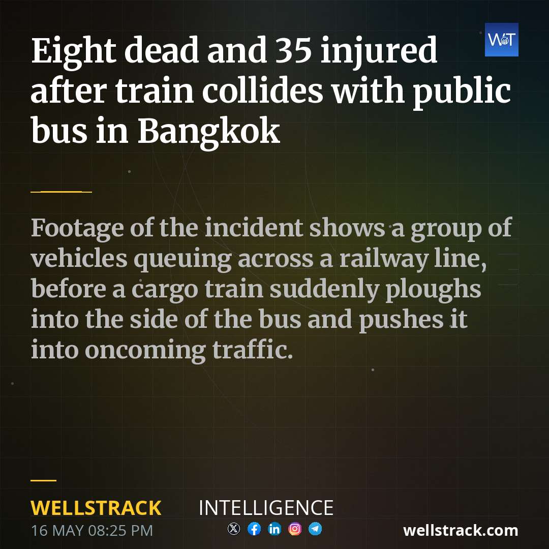 Eight dead and 35 injured after train collides with public bus in Bangkok — WellsTrack