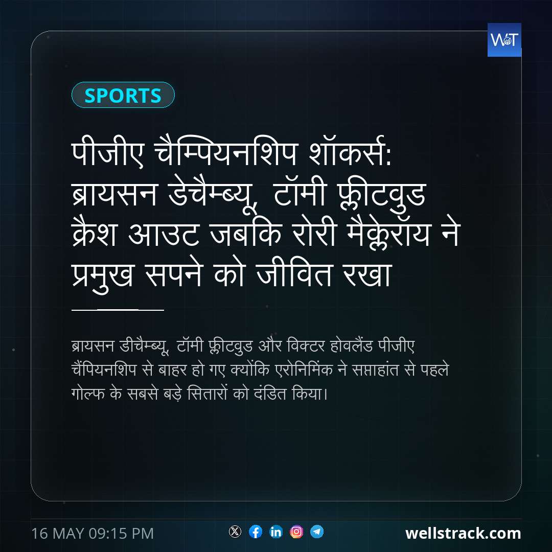 पीजीए चैम्पियनशिप शॉकर्स: ब्रायसन डेचैम्ब्यू, टॉमी फ्लीटवुड क्रैश आउट जबकि रोरी मैक्लेरॉय ने प्रमुख सपने को जीवित रखा — WellsTrack