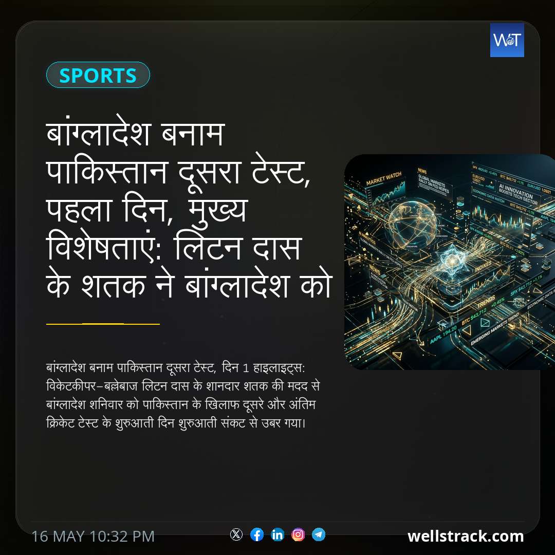 बांग्लादेश बनाम पाकिस्तान दूसरा टेस्ट, पहला दिन, मुख्य विशेषताएं: लिटन दास के शतक ने बांग्लादेश को बचाया — WellsTrack