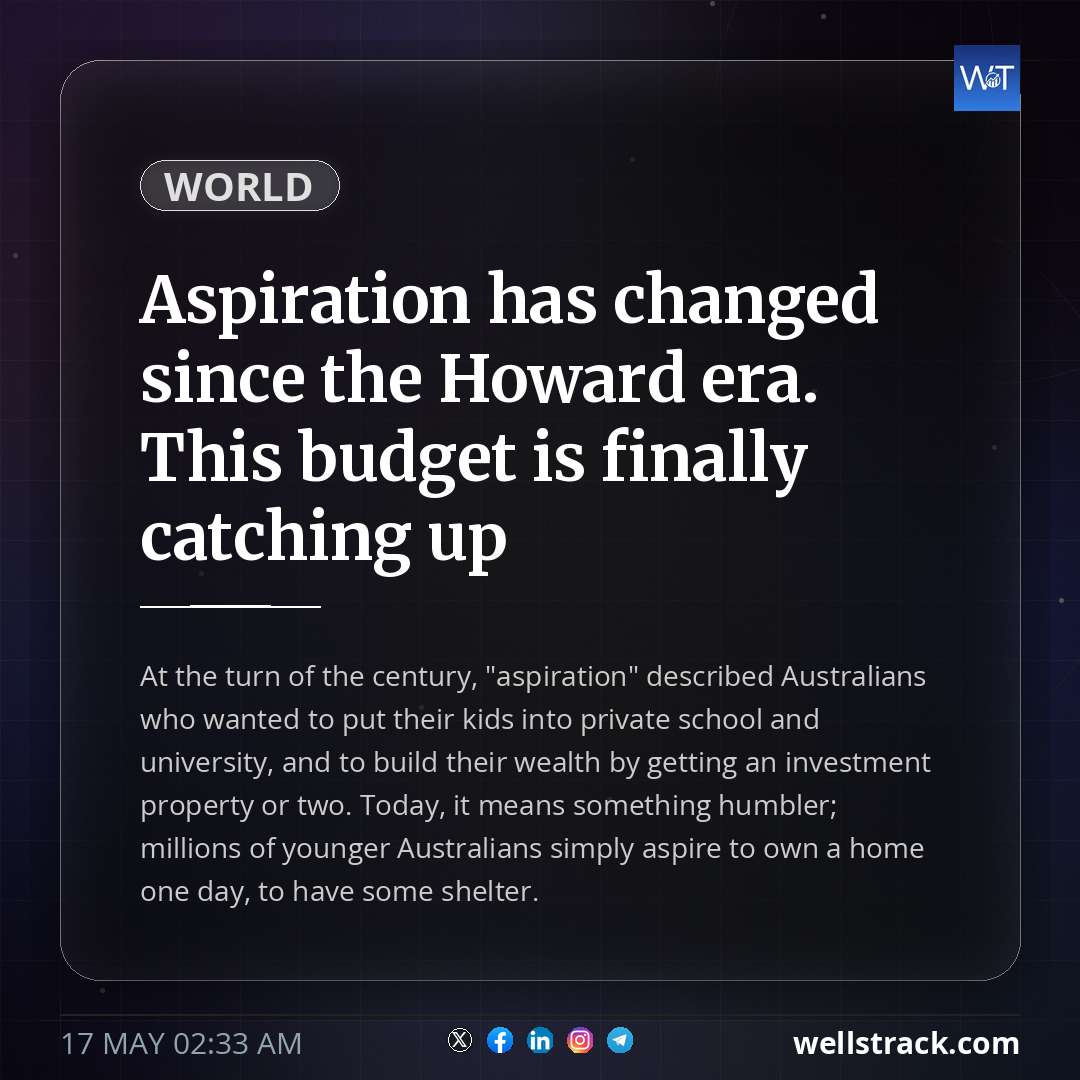 Aspiration has changed since the Howard era. This budget is finally catching up — WellsTrack