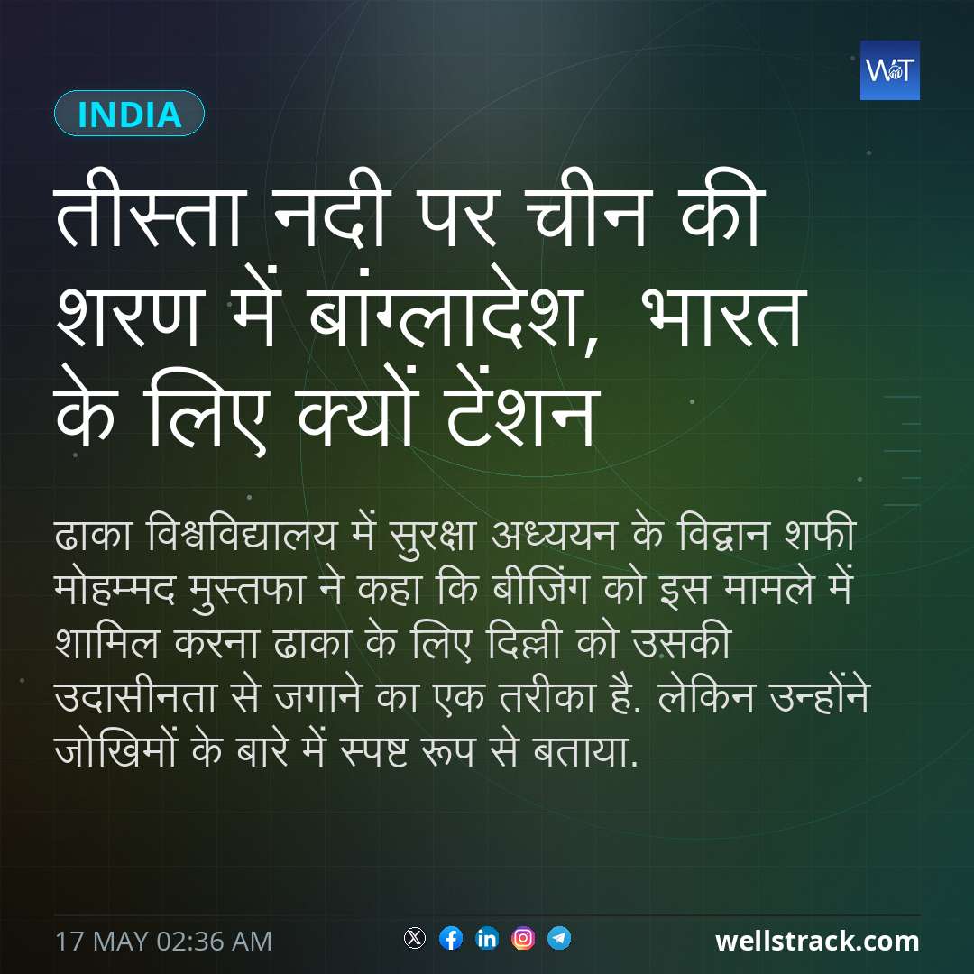 तीस्ता नदी पर चीन की शरण में बांग्लादेश, भारत के लिए क्यों टेंशन — WellsTrack