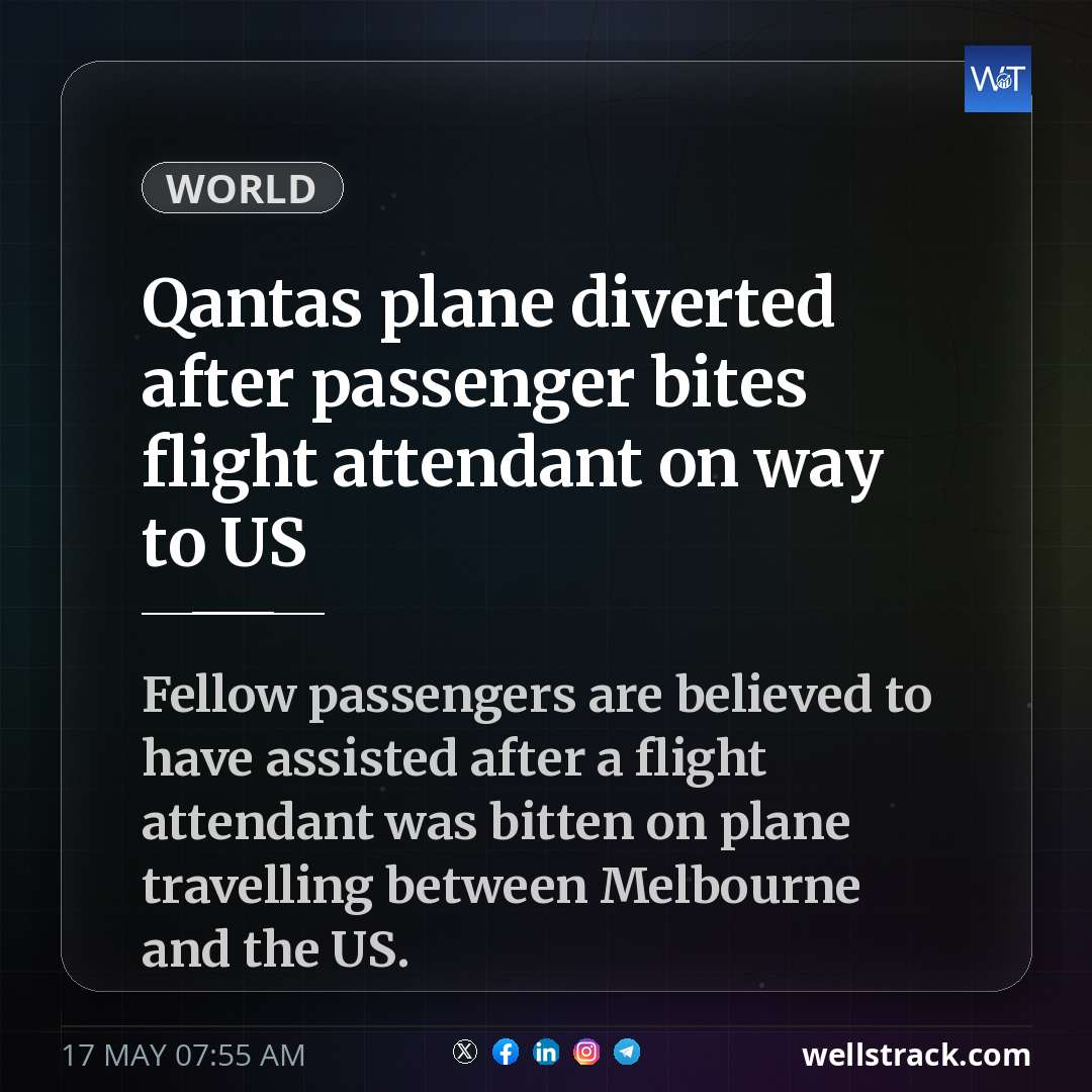 Qantas plane diverted after passenger bites flight attendant on way to US — WellsTrack