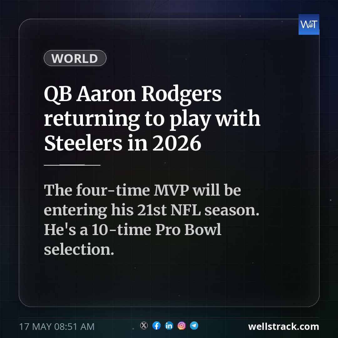 QB Aaron Rodgers returning to play with Steelers in 2026 — WellsTrack