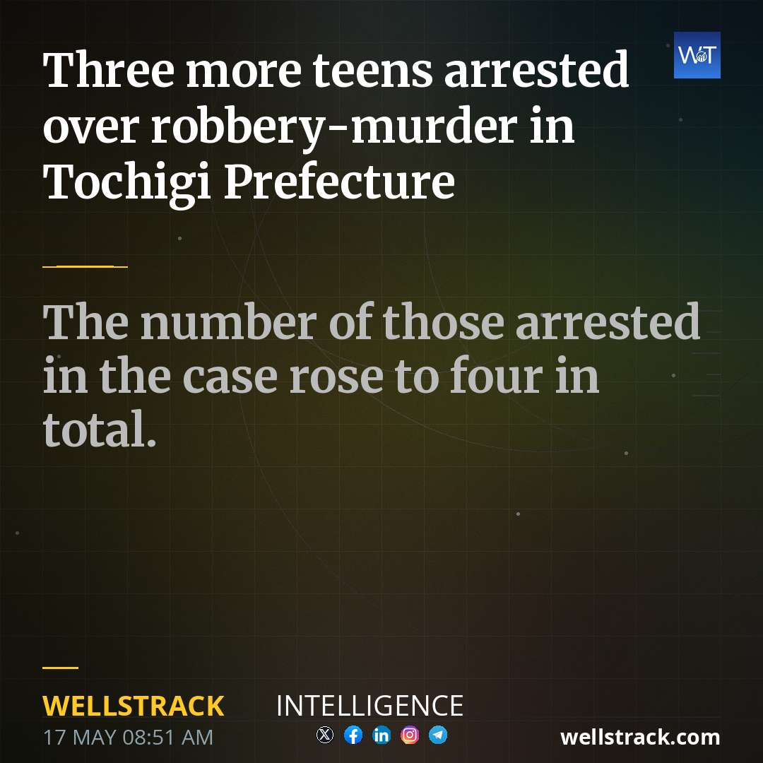 Three more teens arrested over robbery-murder in Tochigi Prefecture — WellsTrack