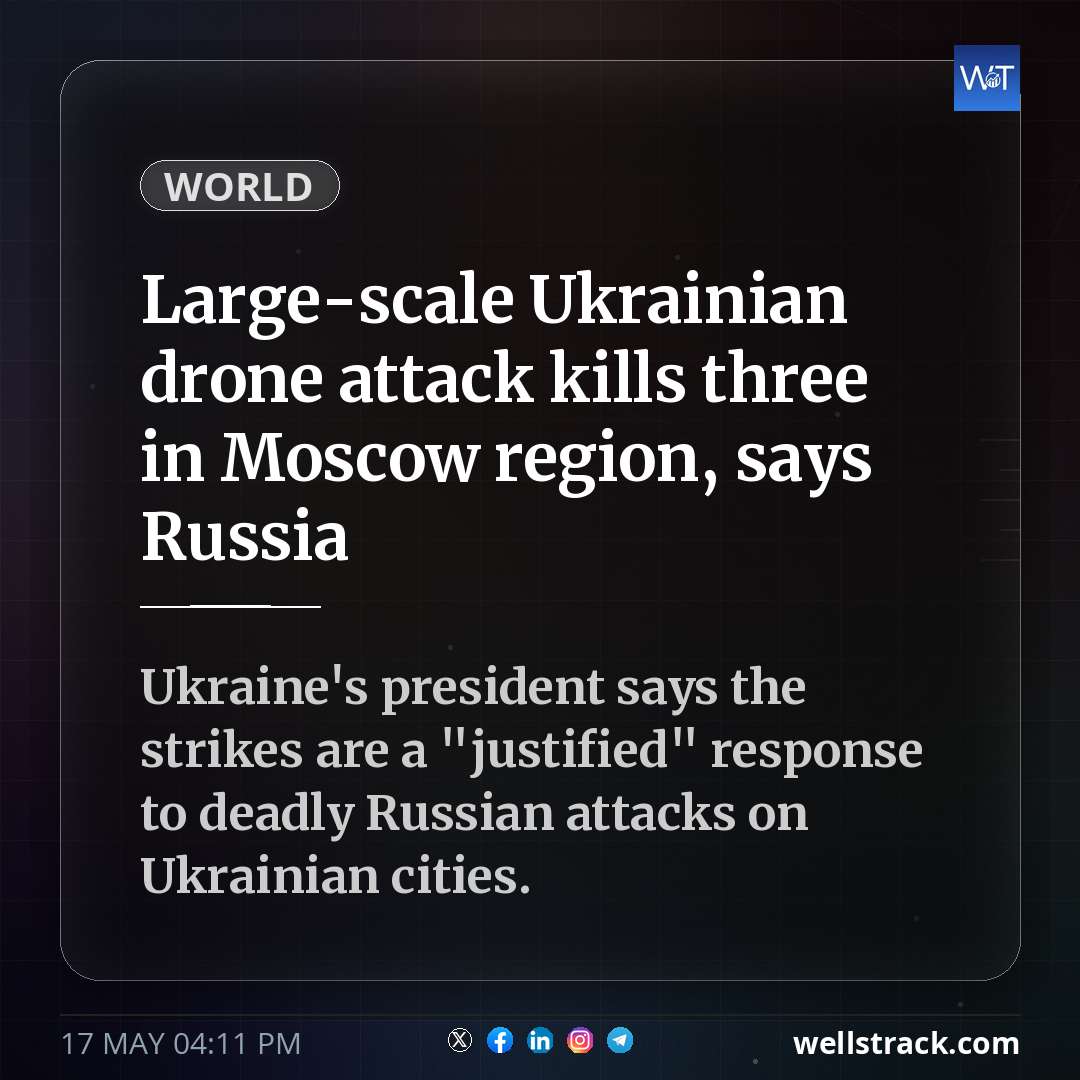 Large-scale Ukrainian drone attack kills three in Moscow region, says Russia — WellsTrack