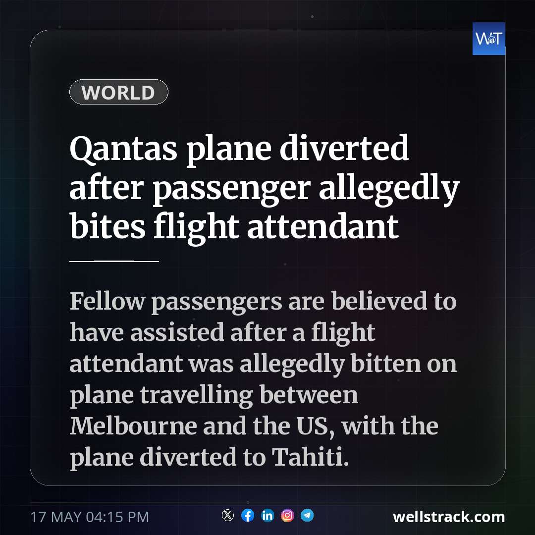 Qantas plane diverted after passenger allegedly bites flight attendant — WellsTrack