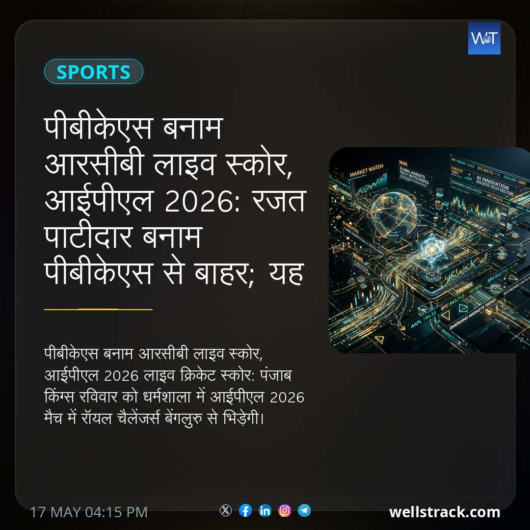 पीबीकेएस बनाम आरसीबी लाइव स्कोर, आईपीएल 2026: रजत पाटीदार बनाम पीबीकेएस से बाहर; यह सितारा करेगा आरसीबी का नेतृत्व - रिपोर्ट — WellsTrack