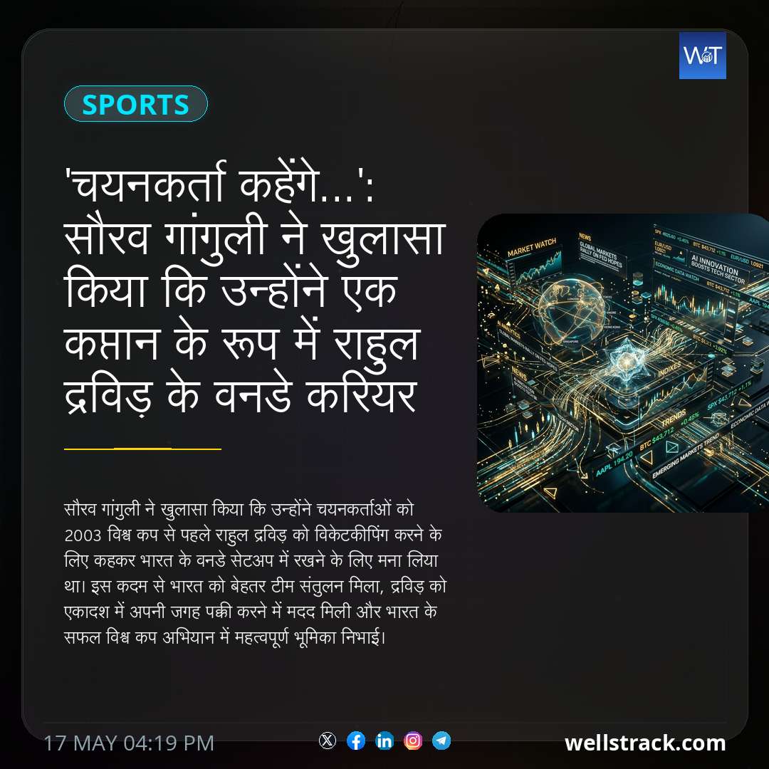 'चयनकर्ता कहेंगे...': सौरव गांगुली ने खुलासा किया कि उन्होंने एक कप्तान के रूप में राहुल द्रविड़ के वनडे करियर को कैसे बचाया — WellsTrack