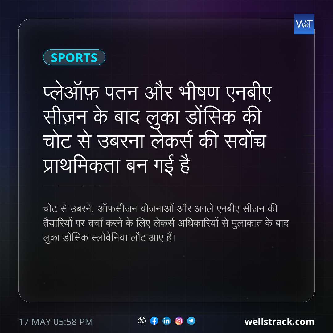प्लेऑफ़ पतन और भीषण एनबीए सीज़न के बाद लुका डोंसिक की चोट से उबरना लेकर्स की सर्वोच्च प्राथमिकता बन गई है — WellsTrack