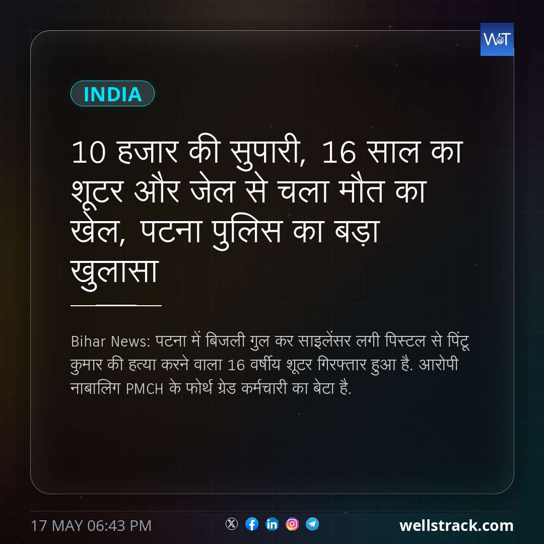 10 हजार की सुपारी, 16 साल का शूटर और जेल से चला मौत का खेल, पटना पुलिस का बड़ा खुलासा — WellsTrack