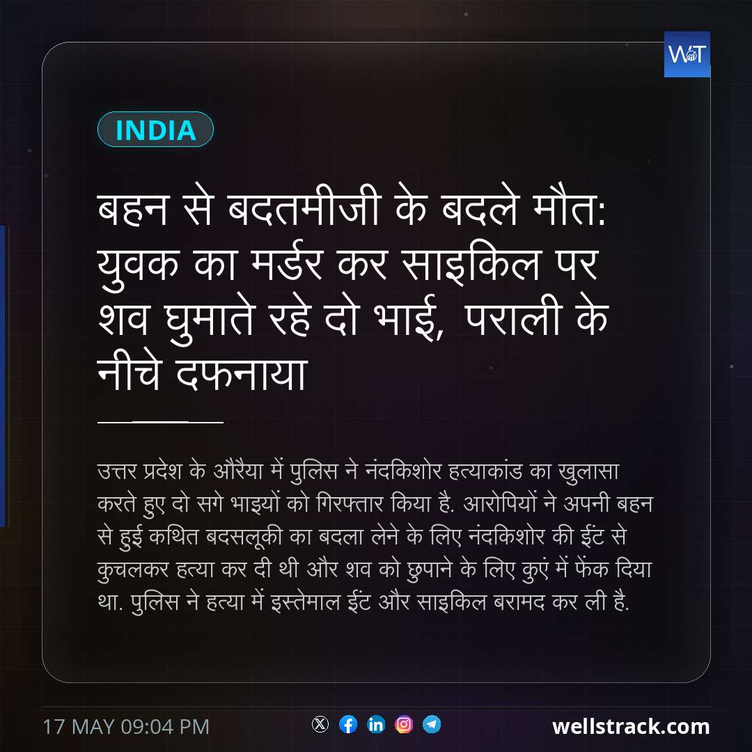 बहन से बदतमीजी के बदले मौत: युवक का मर्डर कर साइक‍िल पर शव घुमाते रहे दो भाई, पराली के नीचे दफनाया — WellsTrack