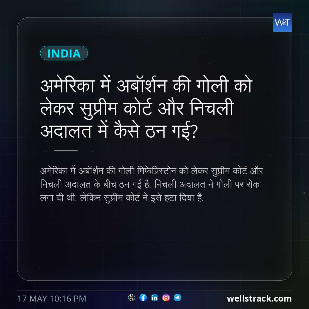 अमेरिका में अबॉर्शन की गोली को लेकर सुप्रीम कोर्ट और निचली अदालत में कैसे ठन गई? — WellsTrack
