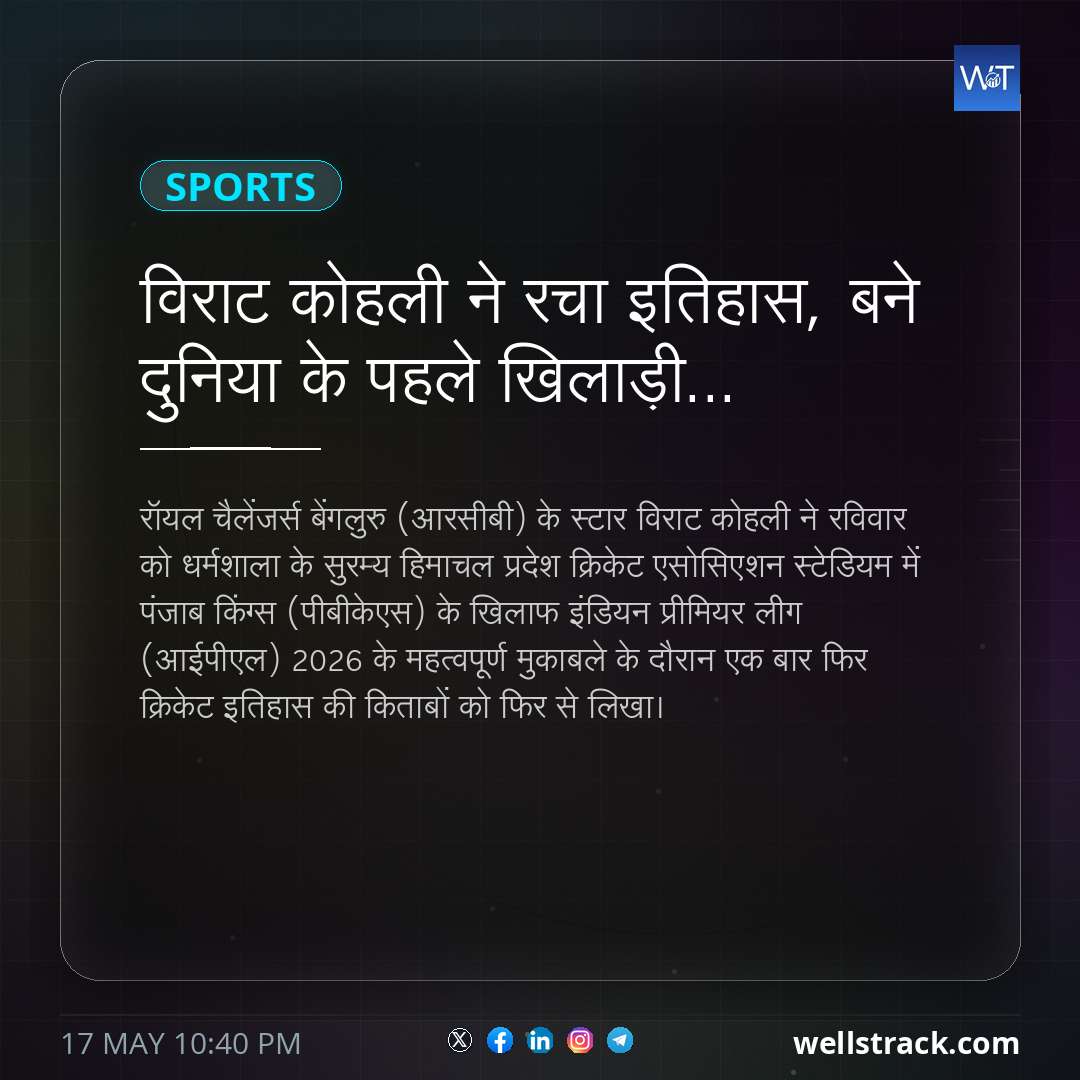 विराट कोहली ने रचा इतिहास, बने दुनिया के पहले खिलाड़ी... — WellsTrack