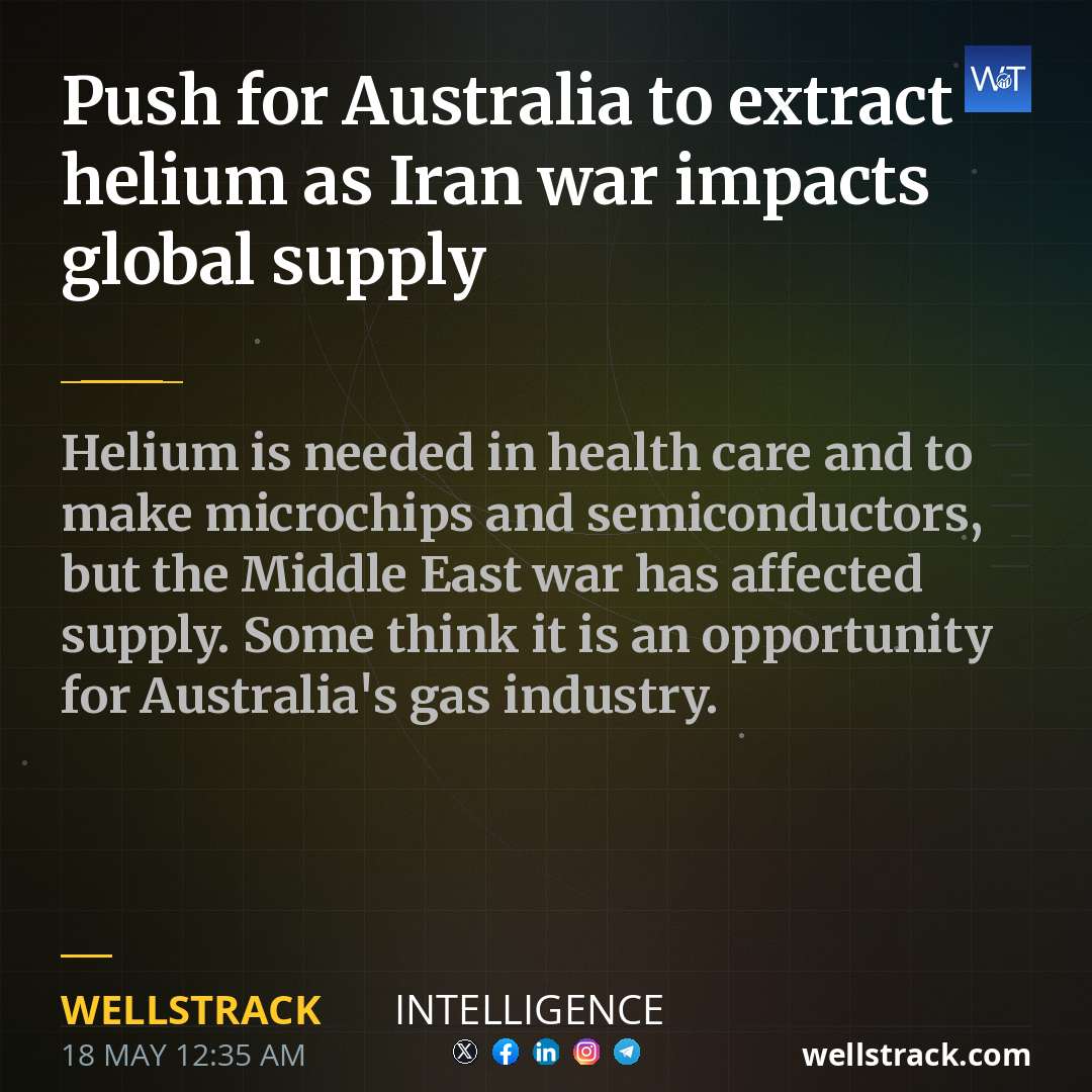 Push for Australia to extract helium as Iran war impacts global supply — WellsTrack
