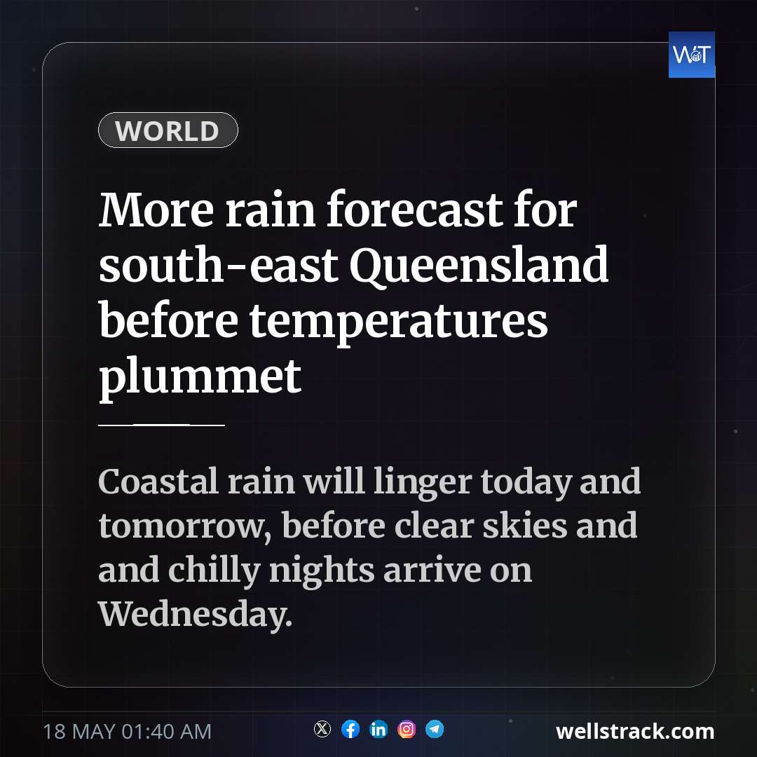 More rain forecast for south-east Queensland before temperatures plummet — WellsTrack