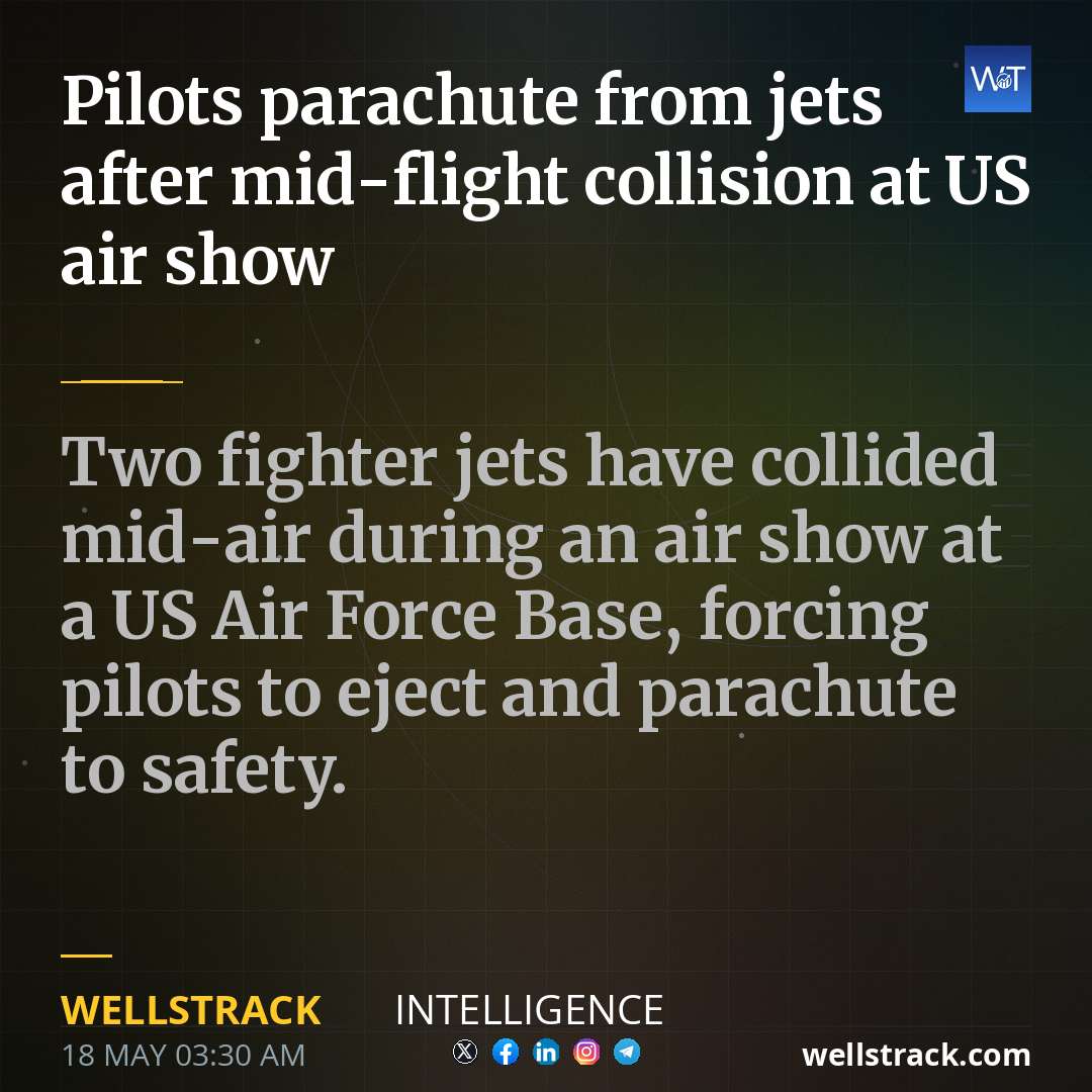 Pilots parachute from jets after mid-flight collision at US air show — WellsTrack