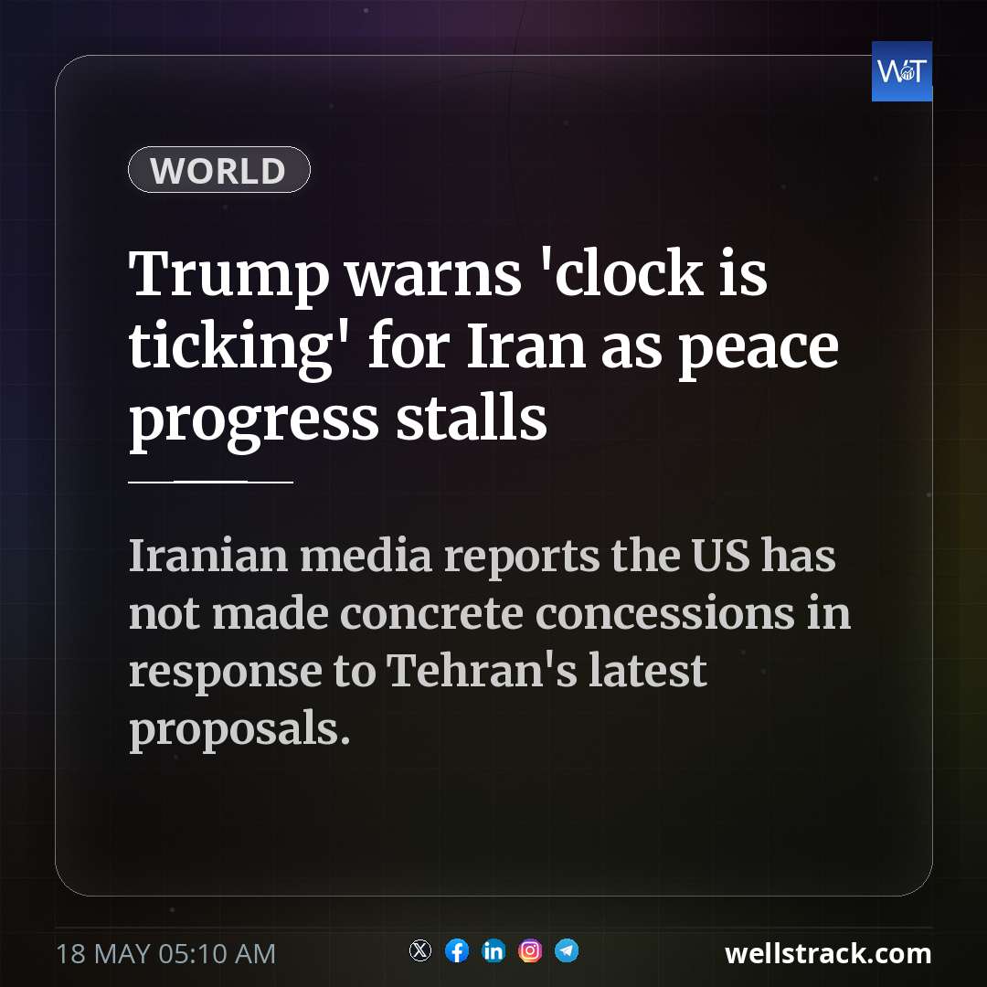 Trump warns 'clock is ticking' for Iran as peace progress stalls — WellsTrack