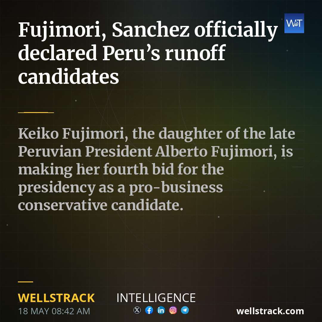 Fujimori, Sanchez officially declared Peru’s runoff candidates — WellsTrack