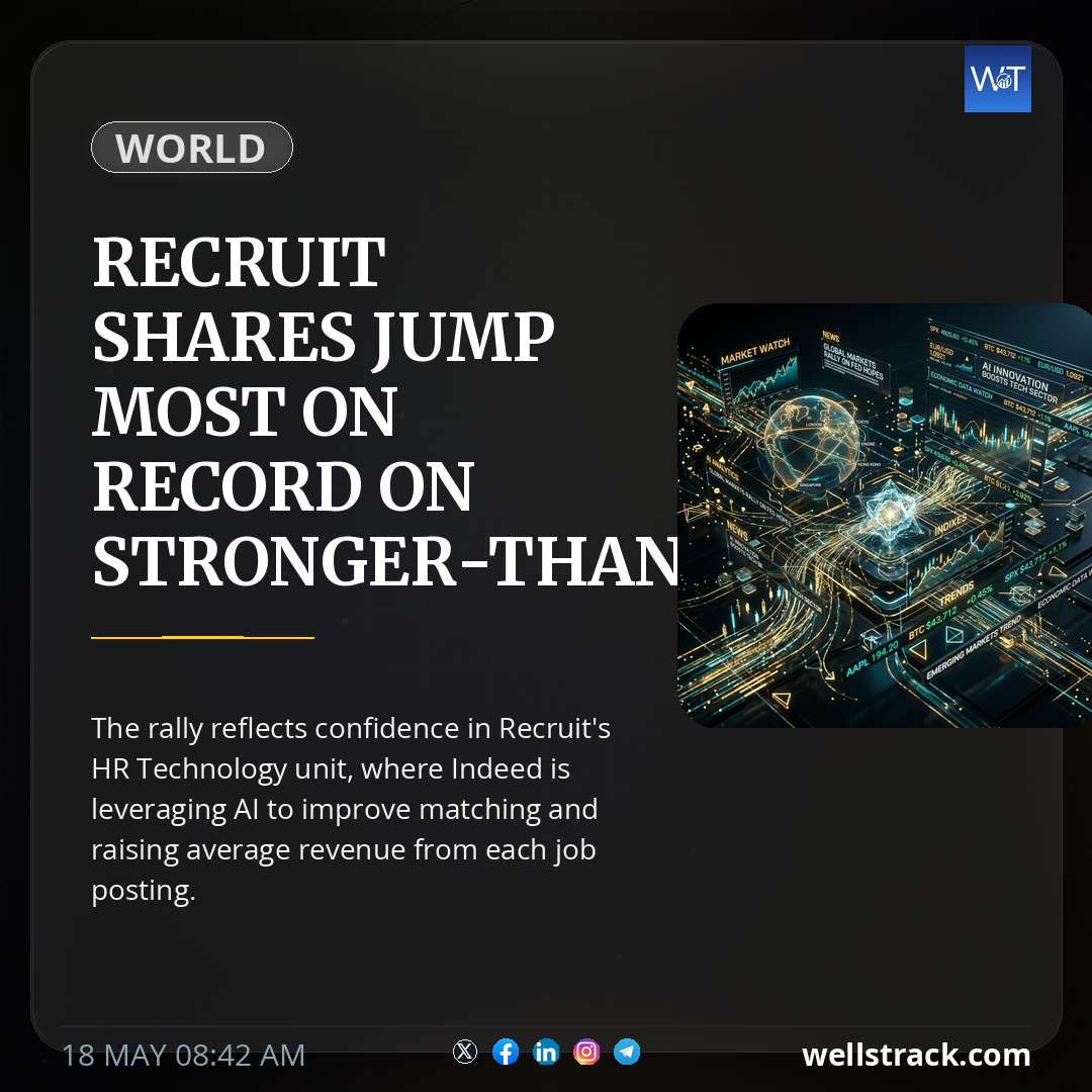 Recruit shares jump most on record on stronger-than-projected growth — WellsTrack