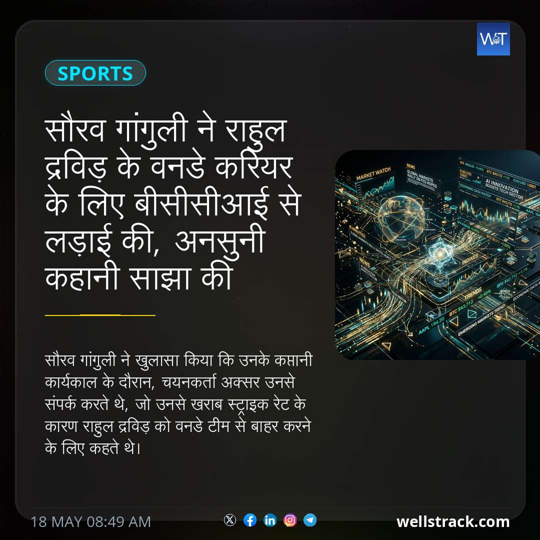 सौरव गांगुली ने राहुल द्रविड़ के वनडे करियर के लिए बीसीसीआई से लड़ाई की, अनसुनी कहानी साझा की — WellsTrack