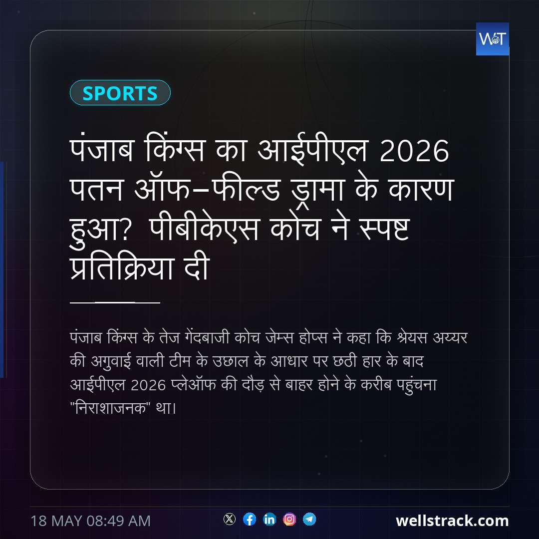 पंजाब किंग्स का आईपीएल 2026 पतन ऑफ-फील्ड ड्रामा के कारण हुआ? पीबीकेएस कोच ने स्पष्ट प्रतिक्रिया दी — WellsTrack