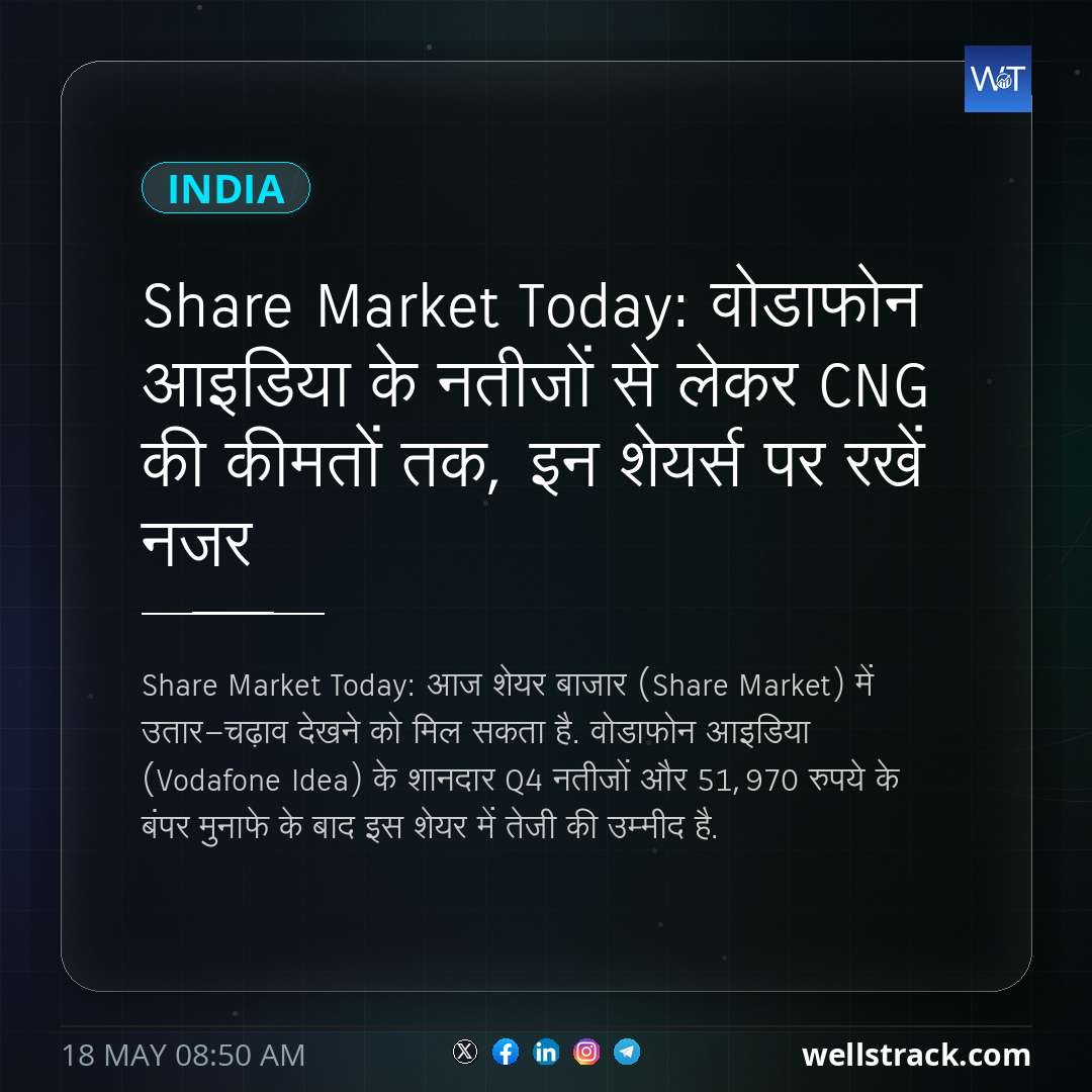 Share Market Today: वोडाफोन आइडिया के नतीजों से लेकर CNG की कीमतों तक, इन शेयर्स पर रखें नजर — WellsTrack