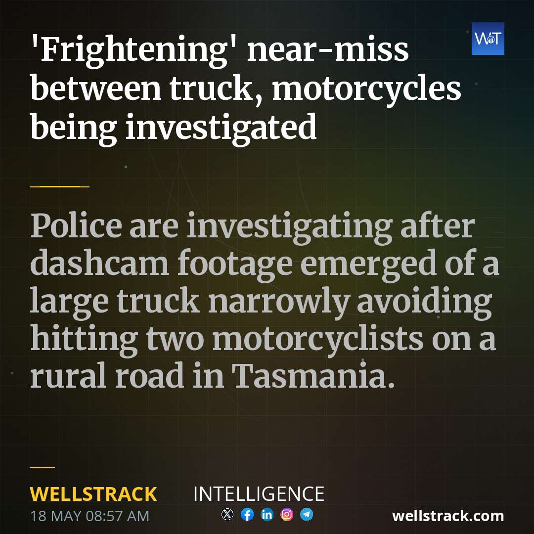 'Frightening' near-miss between truck, motorcycles being investigated — WellsTrack