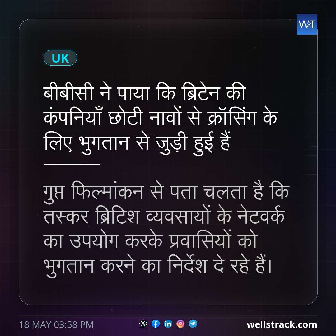 बीबीसी ने पाया कि ब्रिटेन की कंपनियाँ छोटी नावों से क्रॉसिंग के लिए भुगतान से जुड़ी हुई हैं — WellsTrack