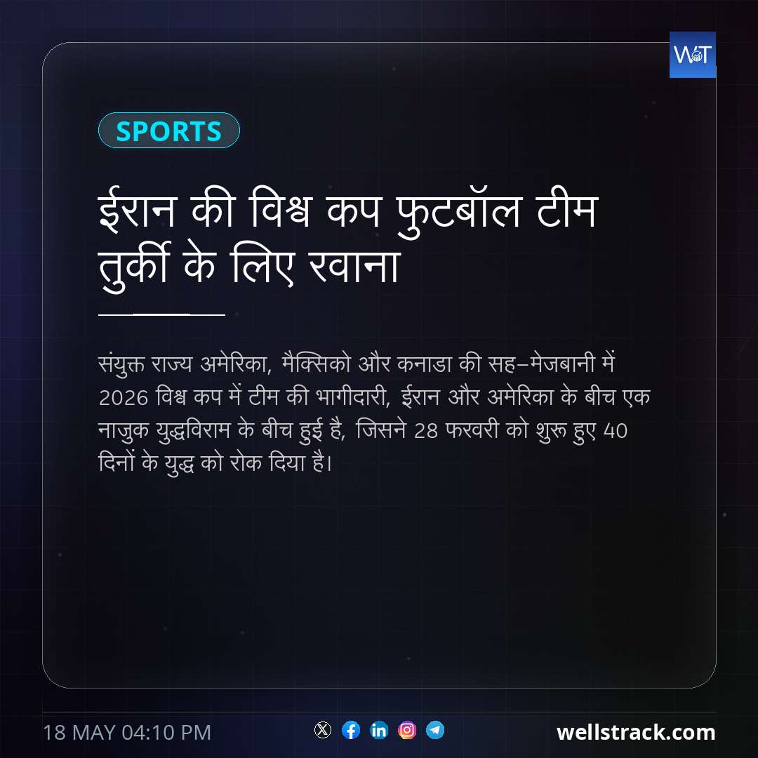 ईरान की विश्व कप फुटबॉल टीम तुर्की के लिए रवाना — WellsTrack