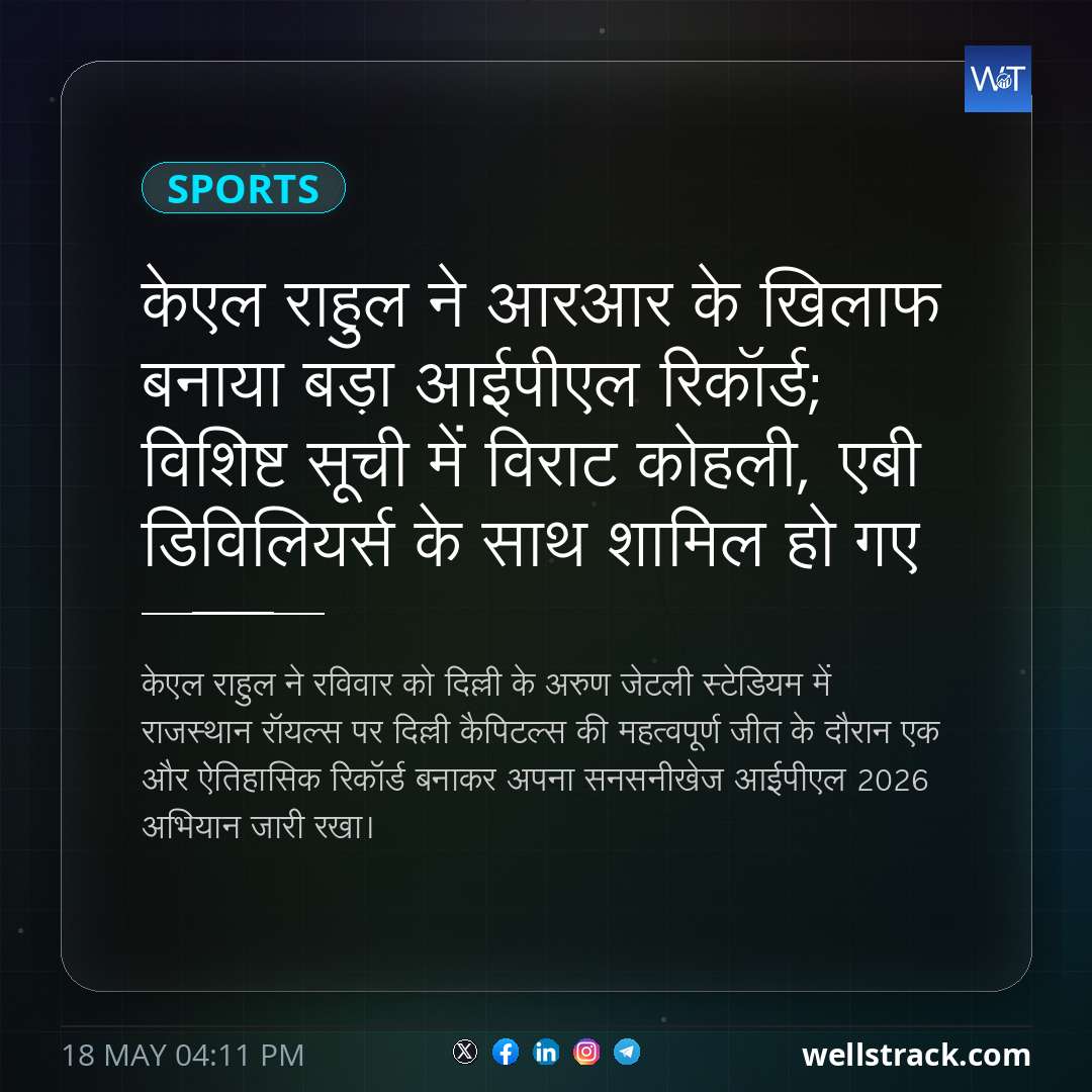 केएल राहुल ने आरआर के खिलाफ बनाया बड़ा आईपीएल रिकॉर्ड; विशिष्ट सूची में विराट कोहली, एबी डिविलियर्स के साथ शामिल हो गए — WellsTrack