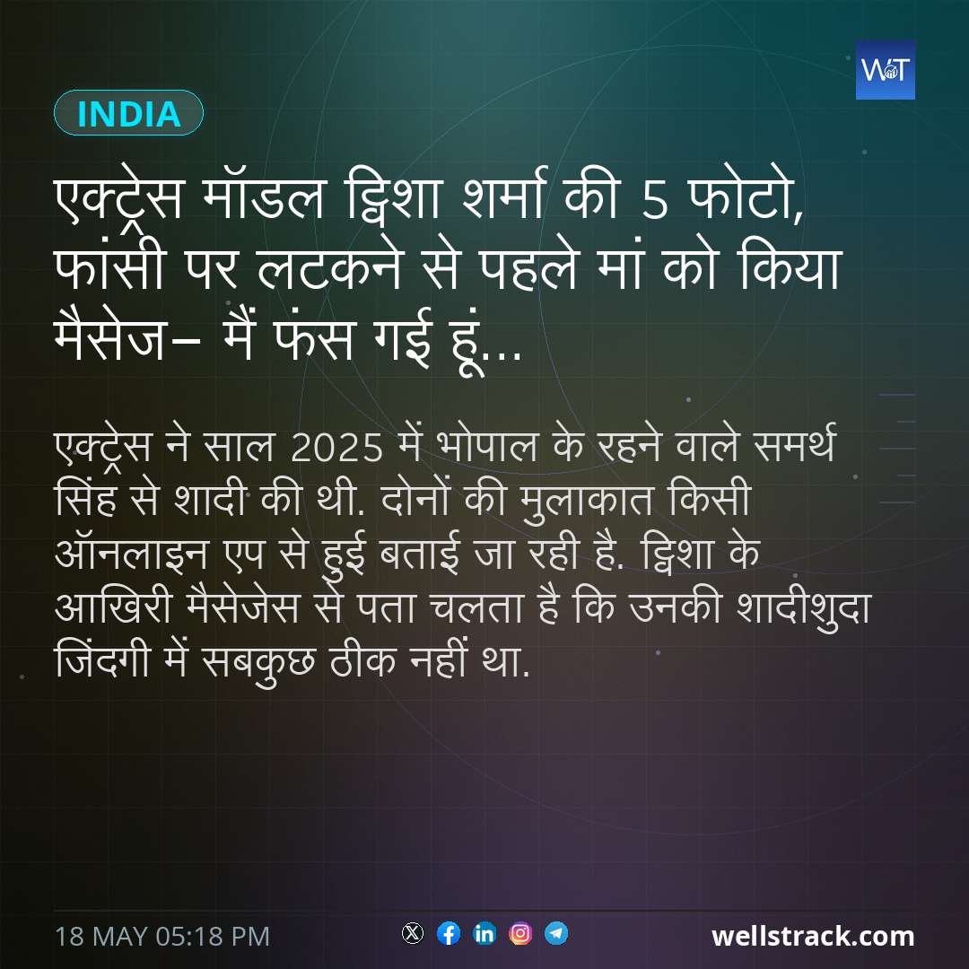 एक्ट्रेस मॉडल ट्विशा शर्मा की 5 फोटो, फांसी पर लटकने से पहले मां को किया मैसेज- मैं फंस गई हूं... — WellsTrack