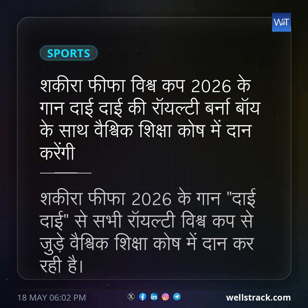 शकीरा फीफा विश्व कप 2026 के गान दाई दाई की रॉयल्टी बर्ना बॉय के साथ वैश्विक शिक्षा कोष में दान करेंगी — WellsTrack