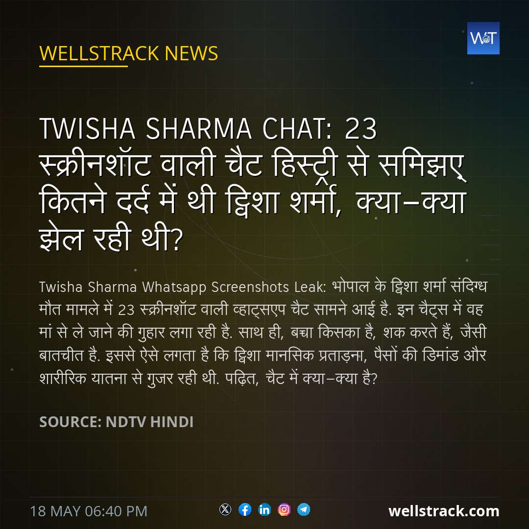 Twisha Sharma Chat: 23 स्क्रीनशॉट वाली चैट हिस्ट्री से समिझए् कितने दर्द में थी ट्विशा शर्मा, क्या-क्या झेल रही थी? — WellsTrack