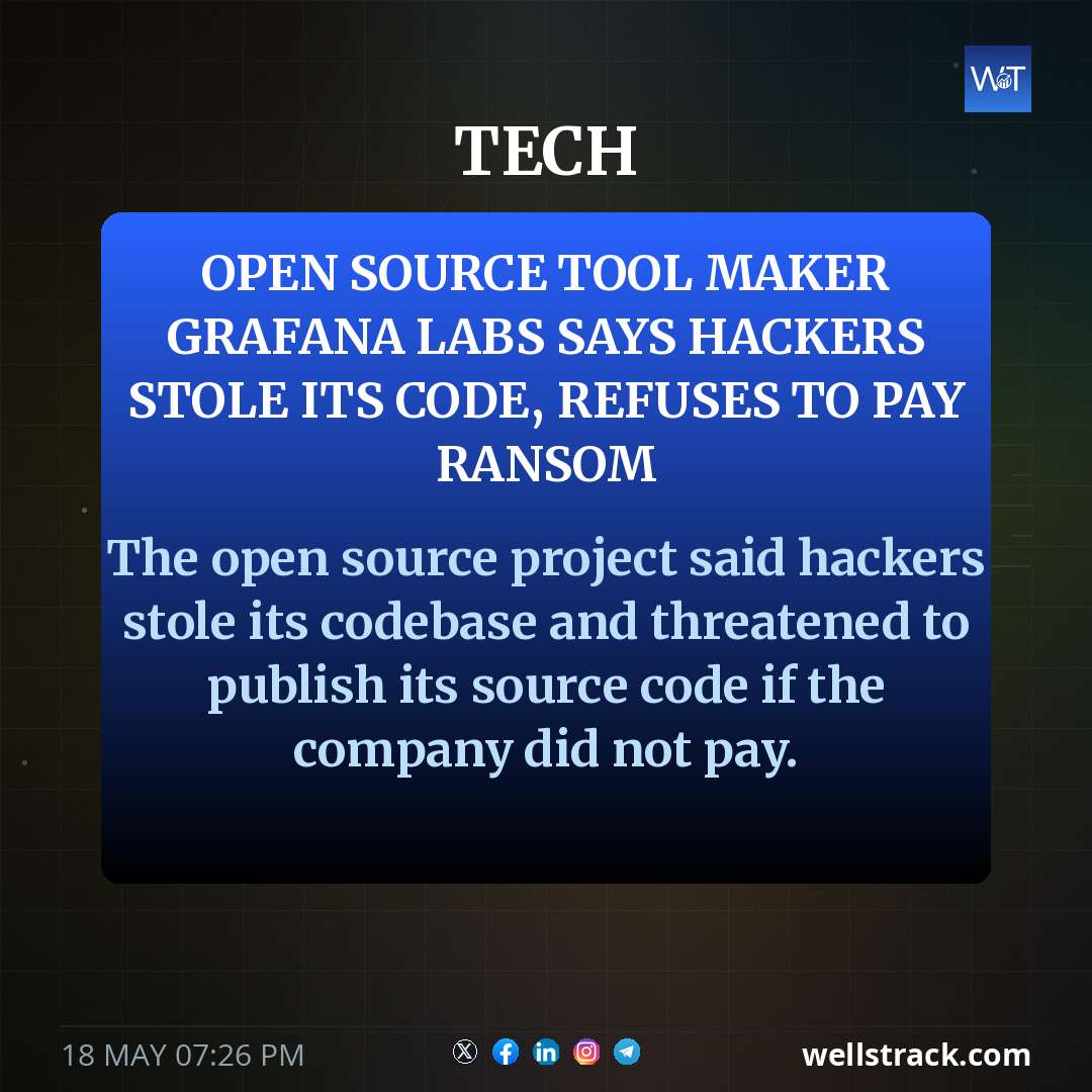 Open source tool maker Grafana Labs says hackers stole its code, refuses to pay ransom — WellsTrack