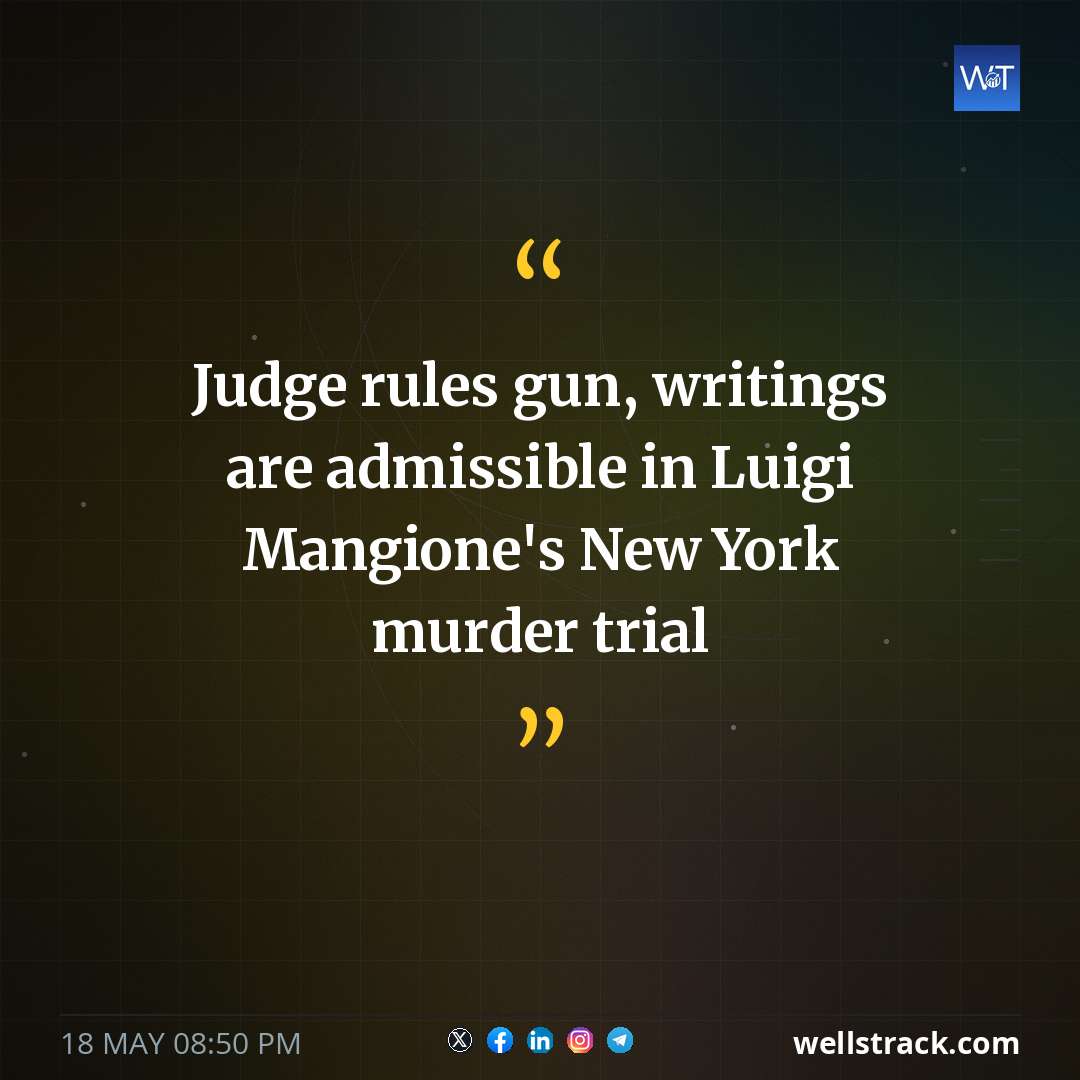 Judge rules gun, writings are admissible in Luigi Mangione's New York murder trial — WellsTrack