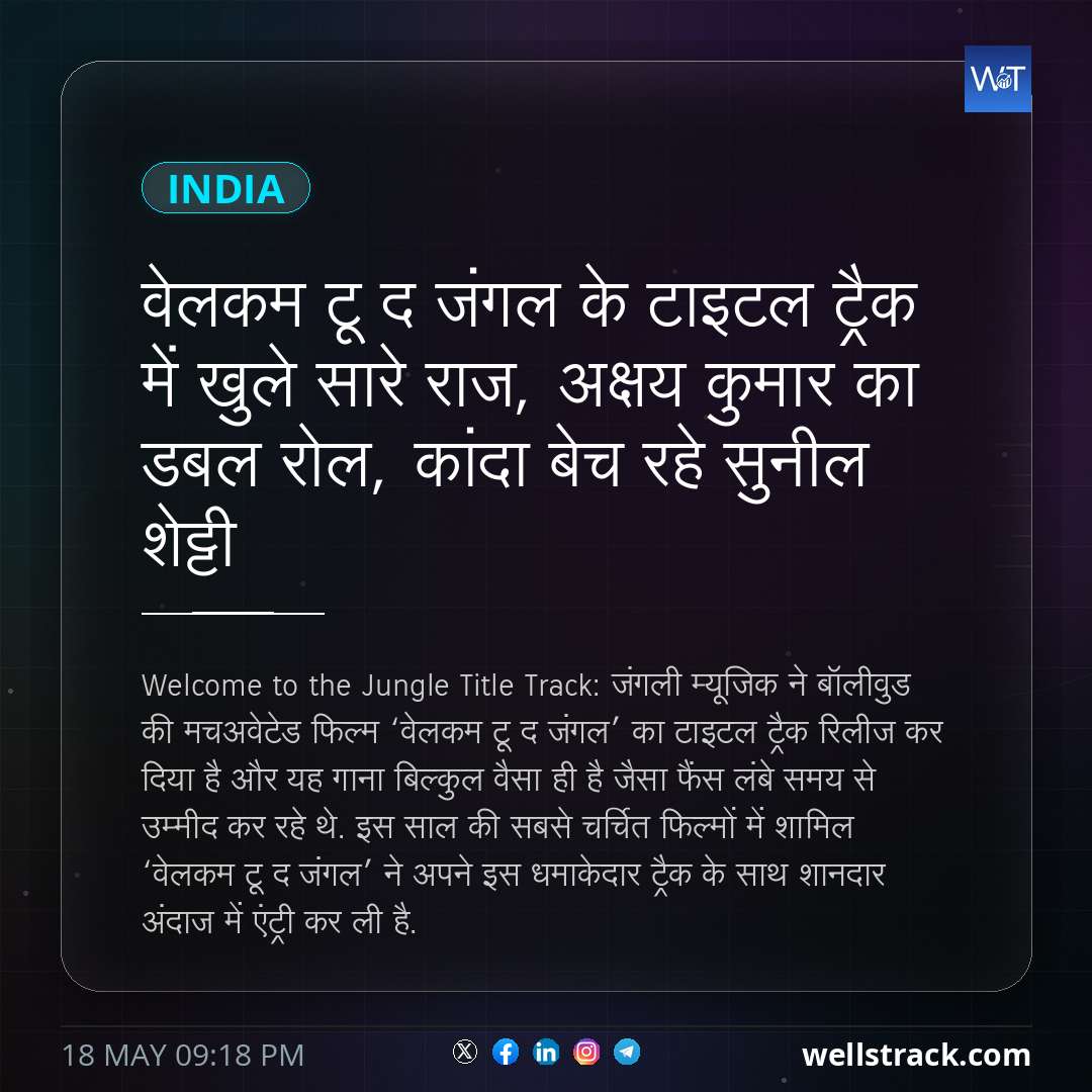 वेलकम टू द जंगल के टाइटल ट्रैक में खुले सारे राज, अक्षय कुमार का डबल रोल, कांदा बेच रहे सुनील शेट्टी — WellsTrack